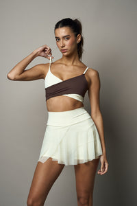 DUALITY TOP - LUMINOUS IVORY & ROOTED BROWN